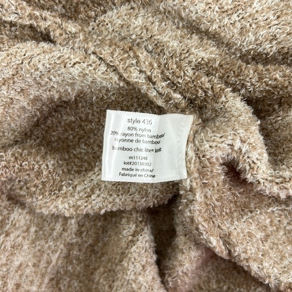 BAREFOOT Dreams Cozychic Lite Calypso Wrap Drape Front Cardigan Tan Striped - Picture 9 of 9